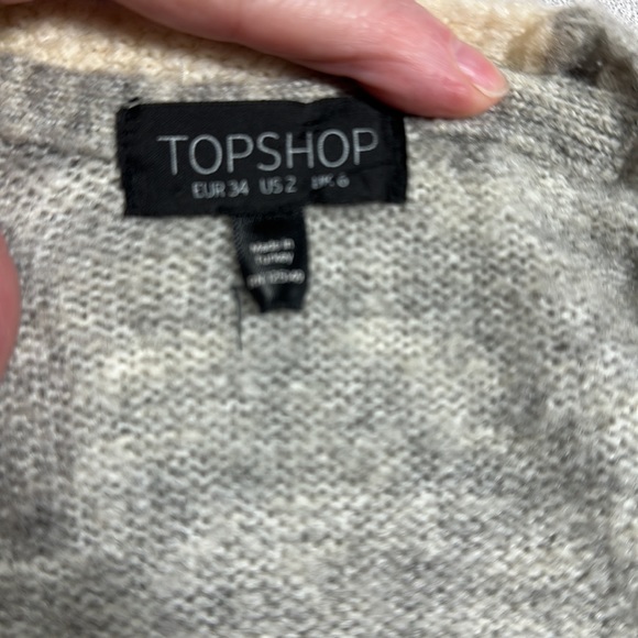 Top shop‎ tan n grey cardigan /Size 2x /S-52 - Picture 5 of 5